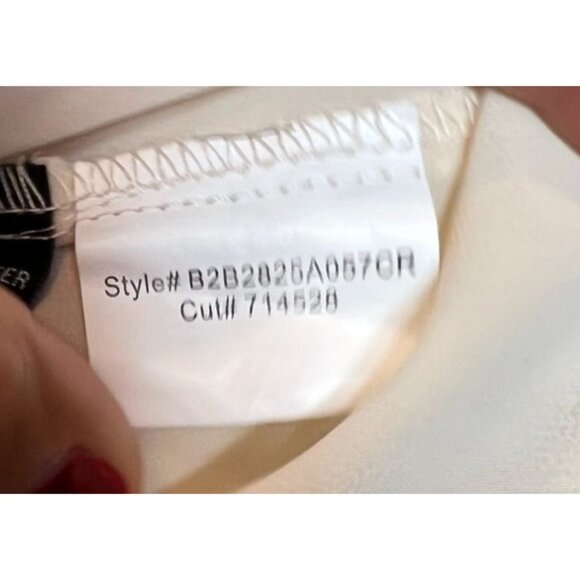 Cynthia Rowley Sheer Lace Trim Blouse Cream Long Sleeve Lightweight Womens Large - Picture 11 of 11